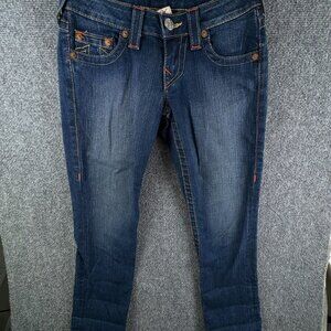 TRUE RELIGION Women Denim Jeans LIZZY Capri VTG USA Size 25 Adult Blue Ladies